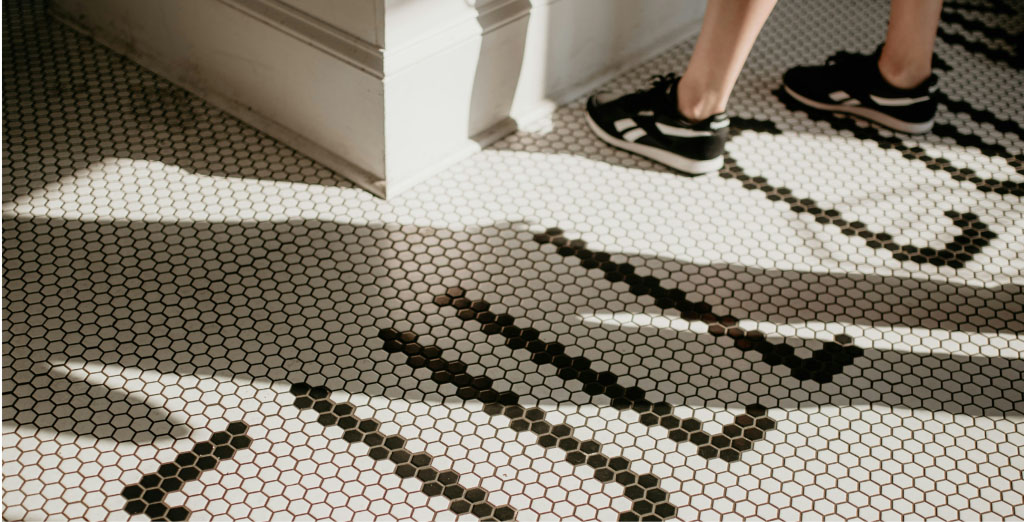 Kitchen floor tile motifs