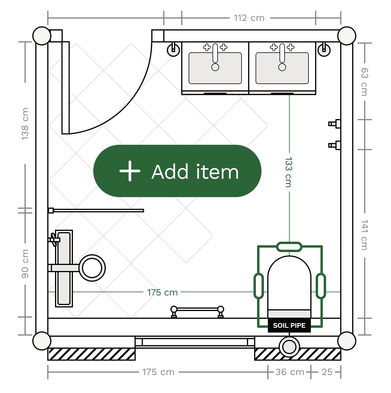 Bathroom floor planner room layout design and planning