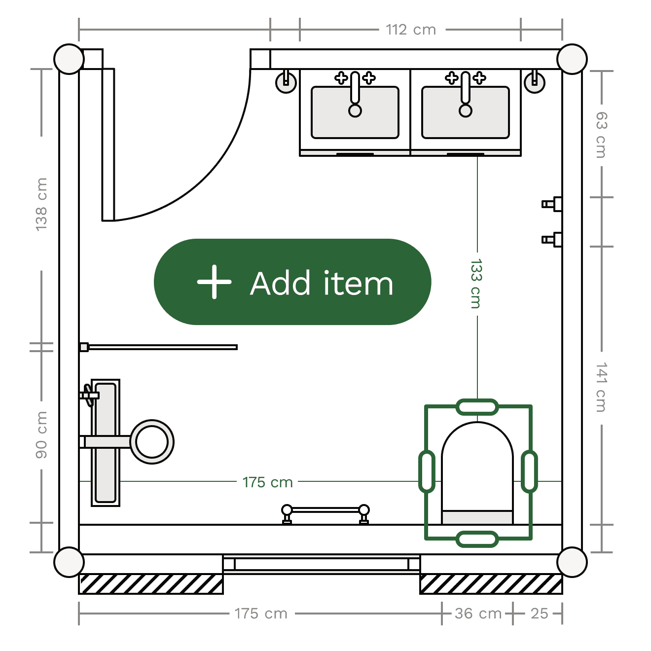 Bathroom floor planner room layout design and planning