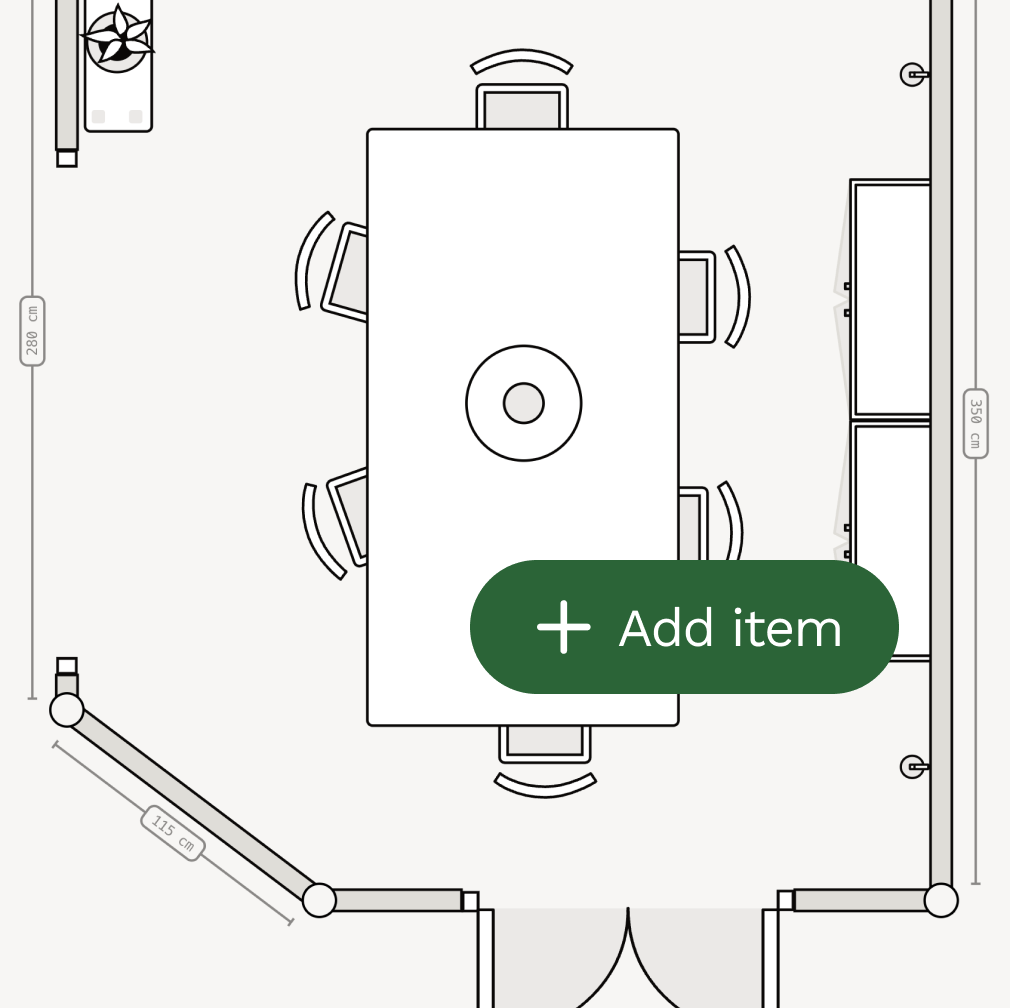 Dining room floor planner layout design and planning