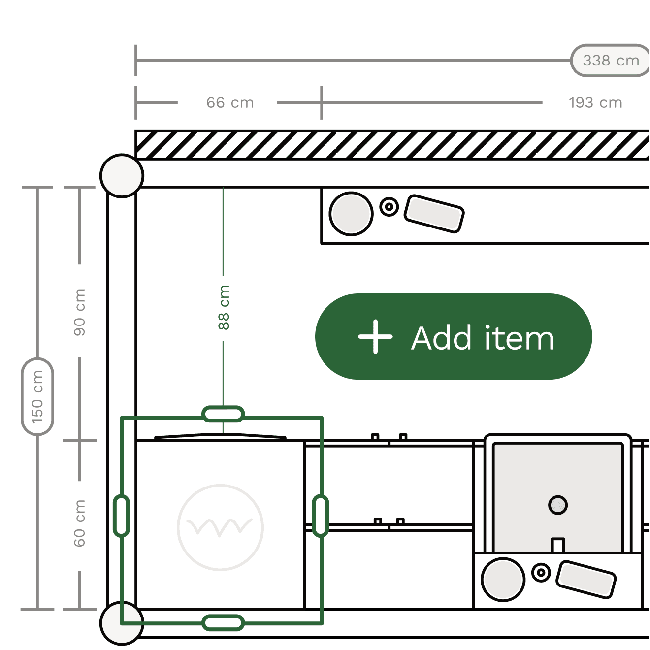 Utility room floor planner, room layout design and planning