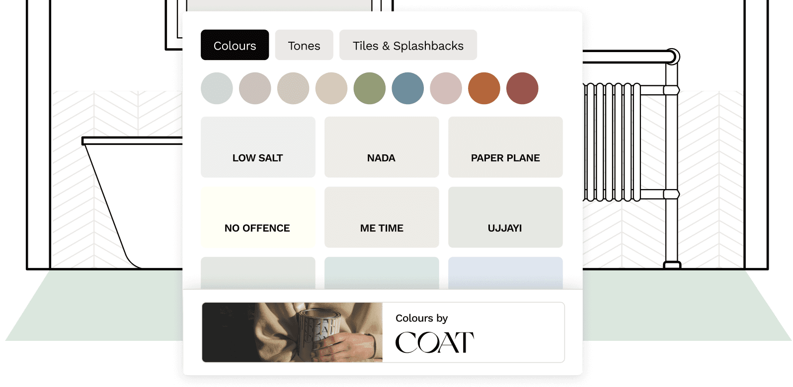 Choose from COATs 91 tasteful paint colours