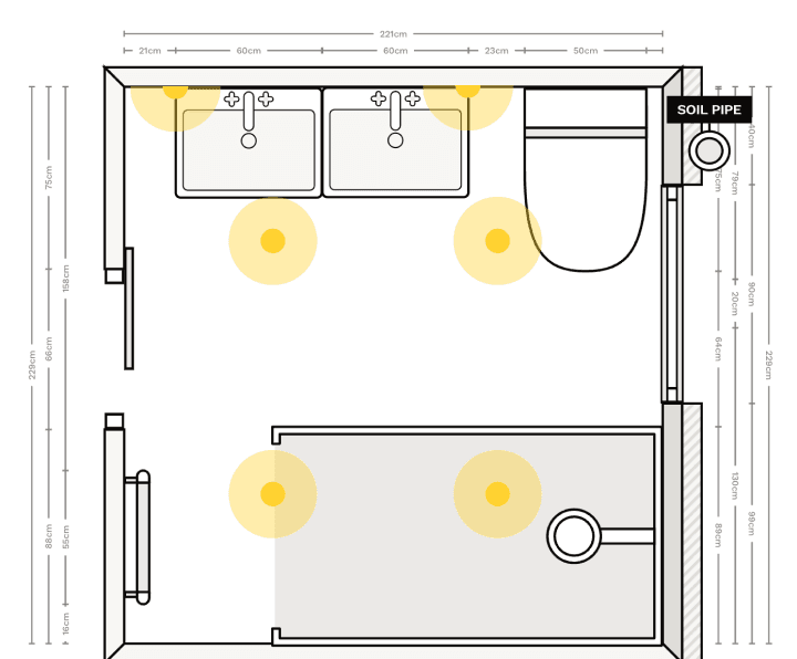 Bathroom floor plan made in Reno