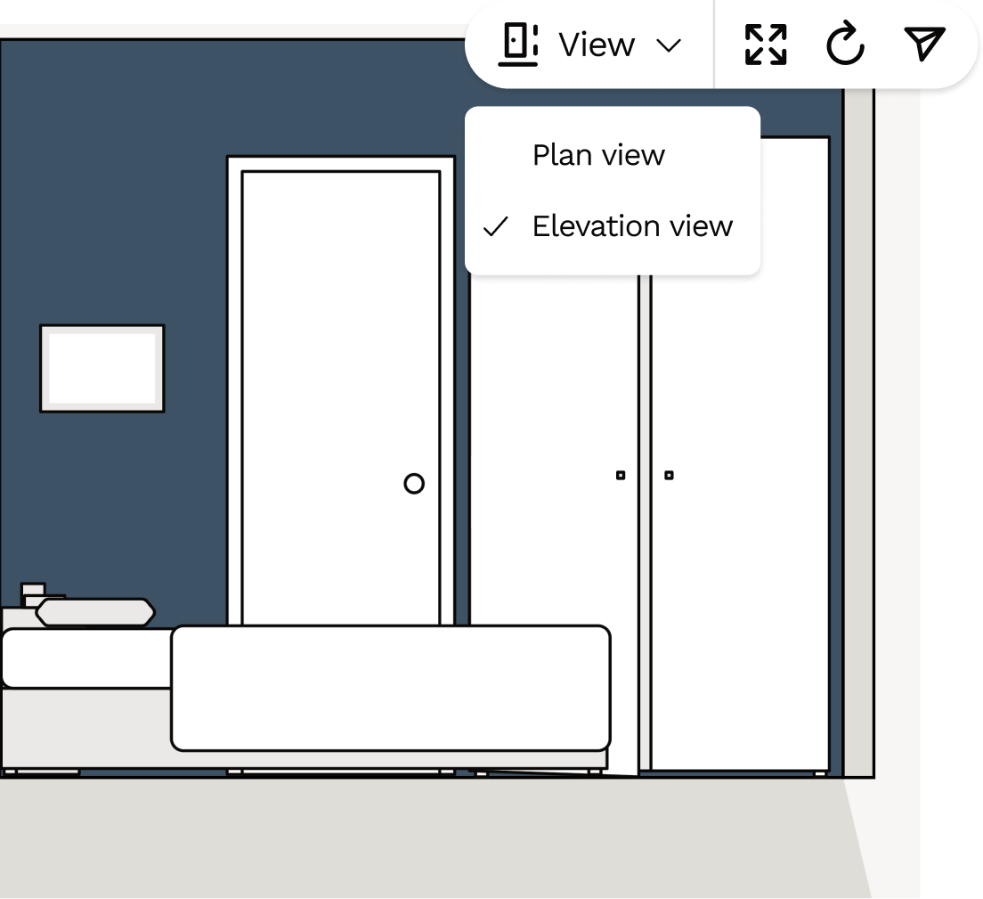 Bedroom wall elevation views to visualise your design and layout 