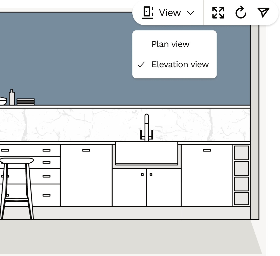 Kitchen wall elevation views to visualise your design and layout 