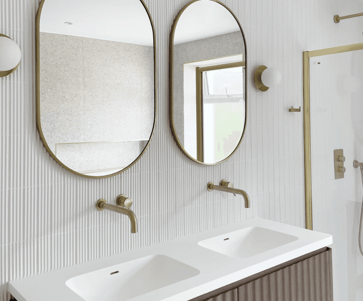 After photo - modern vanity with double sinks