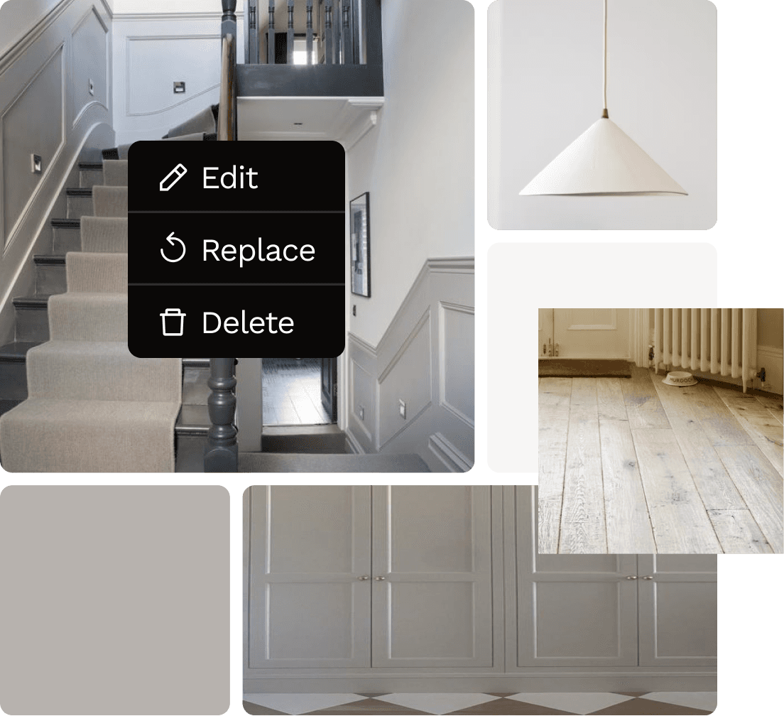 Simple moodboard to communicate your hallway renovation style