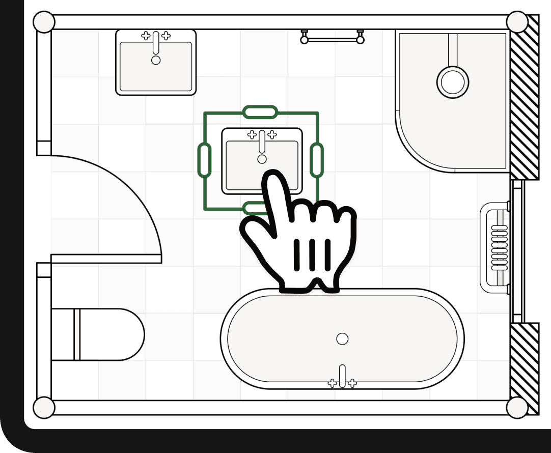 Floor plan layout gallery kitchens and bathrooms