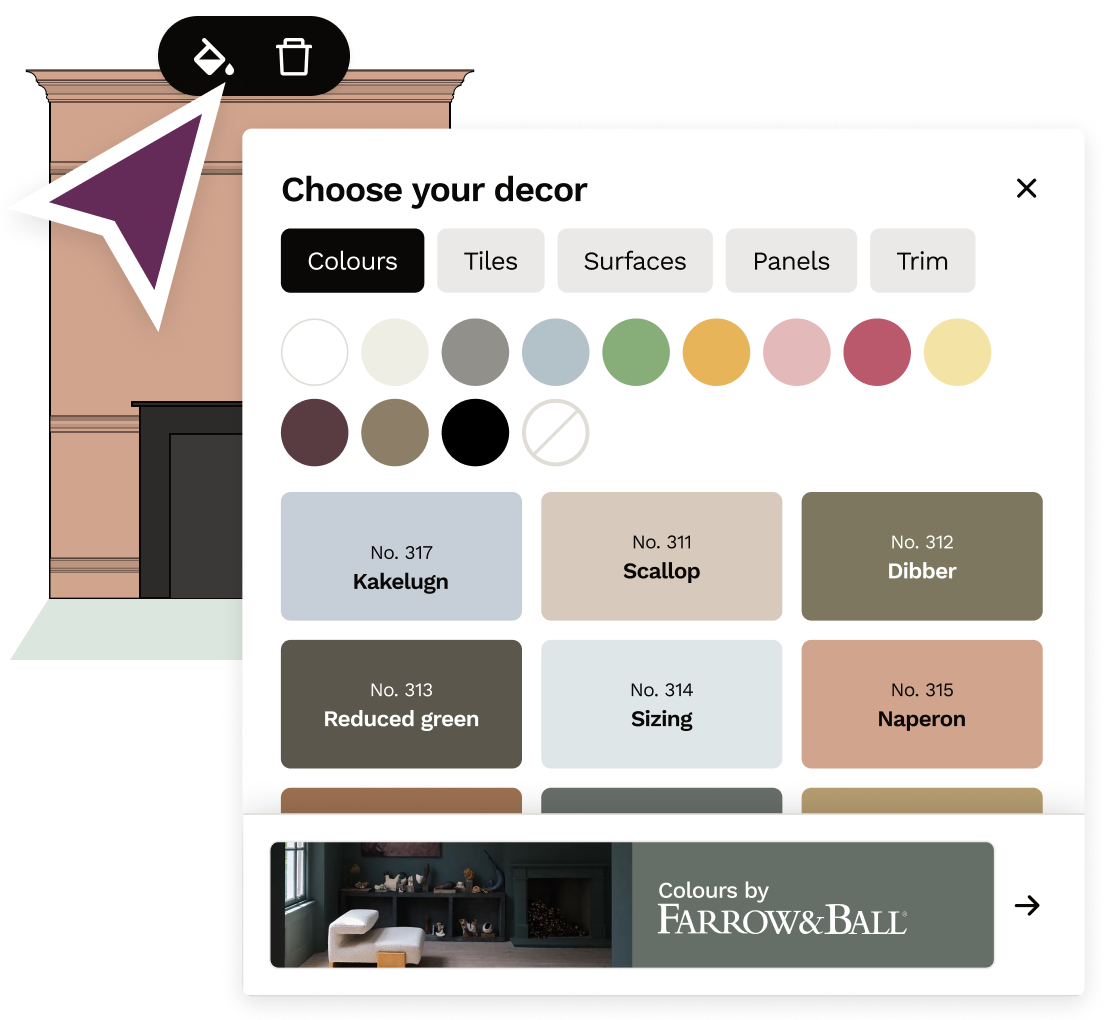Visualise the wall colour and textures for your lounge renovation or remodel