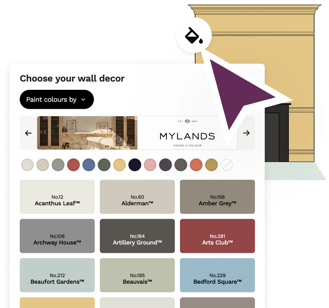 Visualise the wall colour and textures for your lounge renovation or remodel