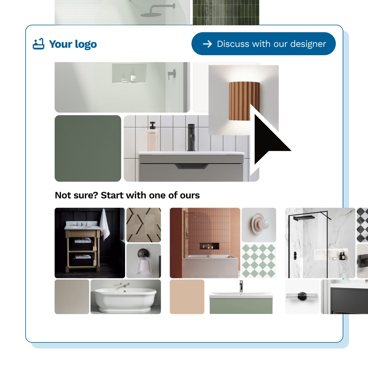Template mood boards to choose from and show off your range