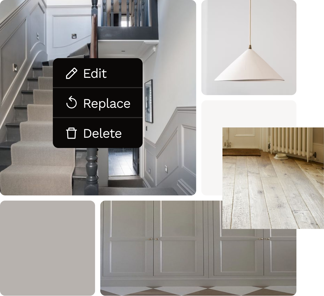 Simple moodboard to communicate your hallway renovation style