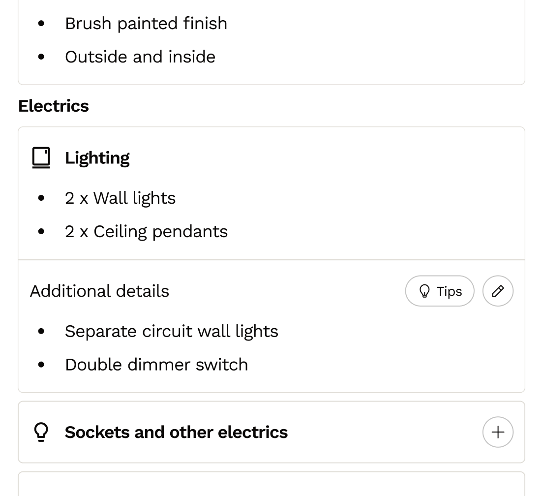 Step by step multiple choice questions with expert tips to guide every decision to create a spec for your hallway remodel