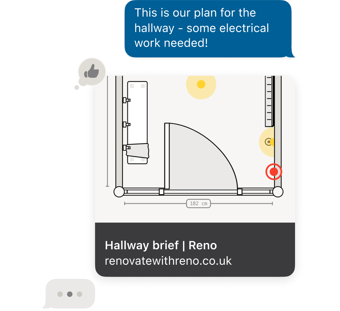 Print a copy or share a link to your entrance hall renovation plan